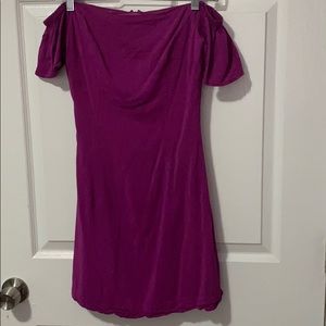 Purple off the shoulder dress